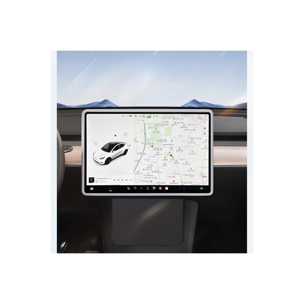 TESLA MODEL Y VE JUNİPER İÇİN UYUMLU EKRAN ÇERÇEVESİ KORUMA SLİKON BEYAZ
