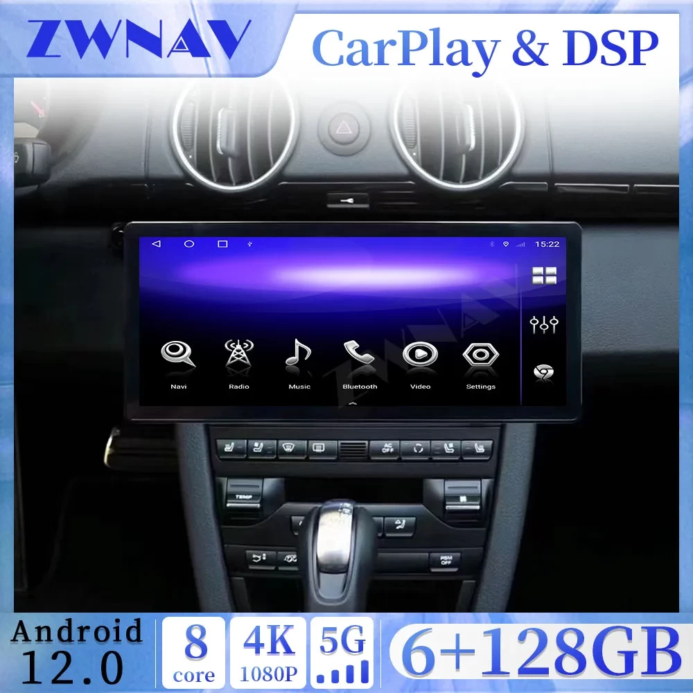 Porsche 911 (997) / Cayman / Boxster (2006-2012) 12.3 İnç QLED Android 12.0 Multimedya Sistemi