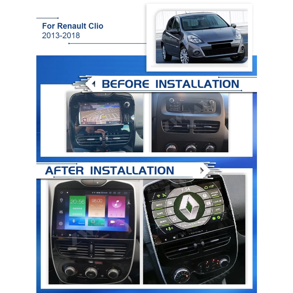 Renault Clio 4 (2013-2019) İçin Android 10 Multimedya & Navigasyon Sistemi