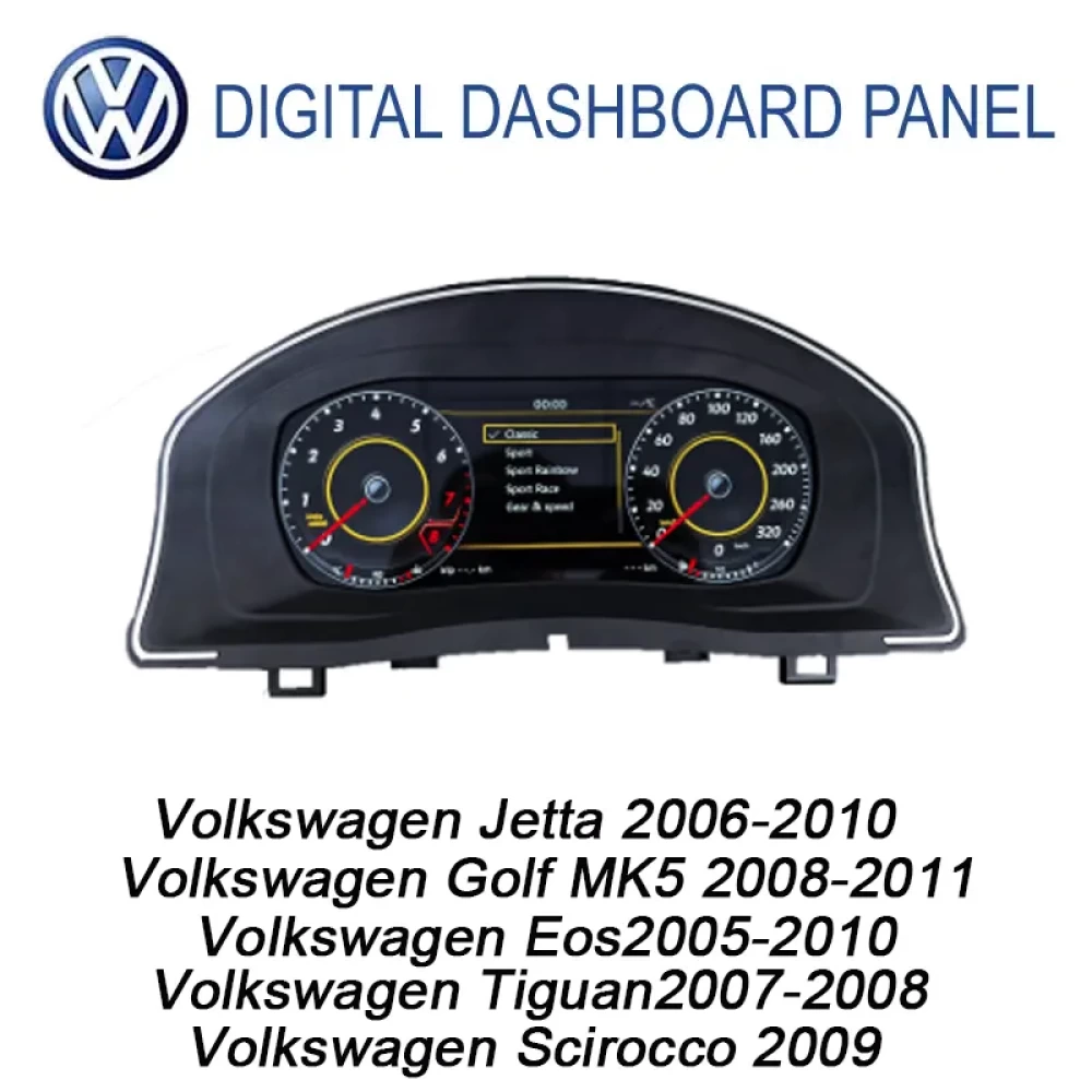 Volkswagen Golf MK5 & Uyumlu Modeller Dijital Gösterge Paneli (2005–2011)