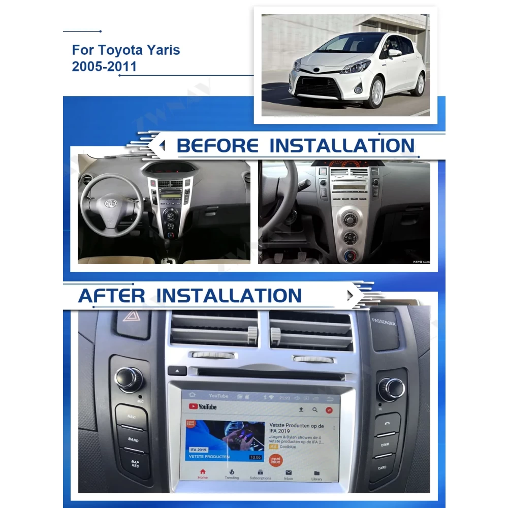 Toyota Yaris (2005-2011) Android Multimedya ve Navigasyon Sistemi
