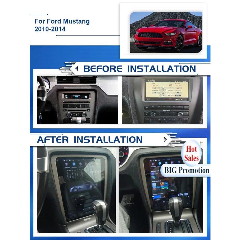 Ford Mustang (2010-2014) 12.1 İnç PX6 Tesla Tarzı Android Multimedya Sistemi