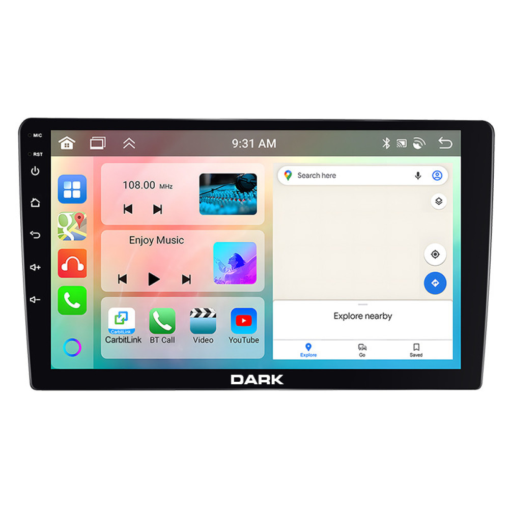 Dark 10 IPS Android 13, 4GB RAM 64GB Hafıza 2DIN Carplay & Android Auto, GPS Destekli Geri Görüş Kameralı Universal Araç Multimedya