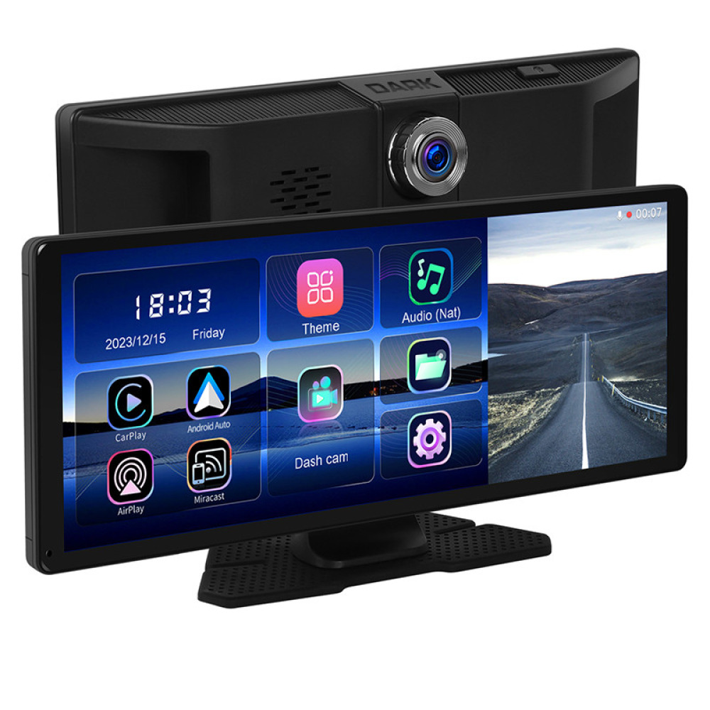 Dark 11.3 IPS Apple CarPlay & Android Auto / AirPlay, Android Cast Ekran Yansıtma, ADAS Sürüş Sistemli 4K Ön & Arka Kameralı Torpido Üstü Araç Multimedya Ekranı