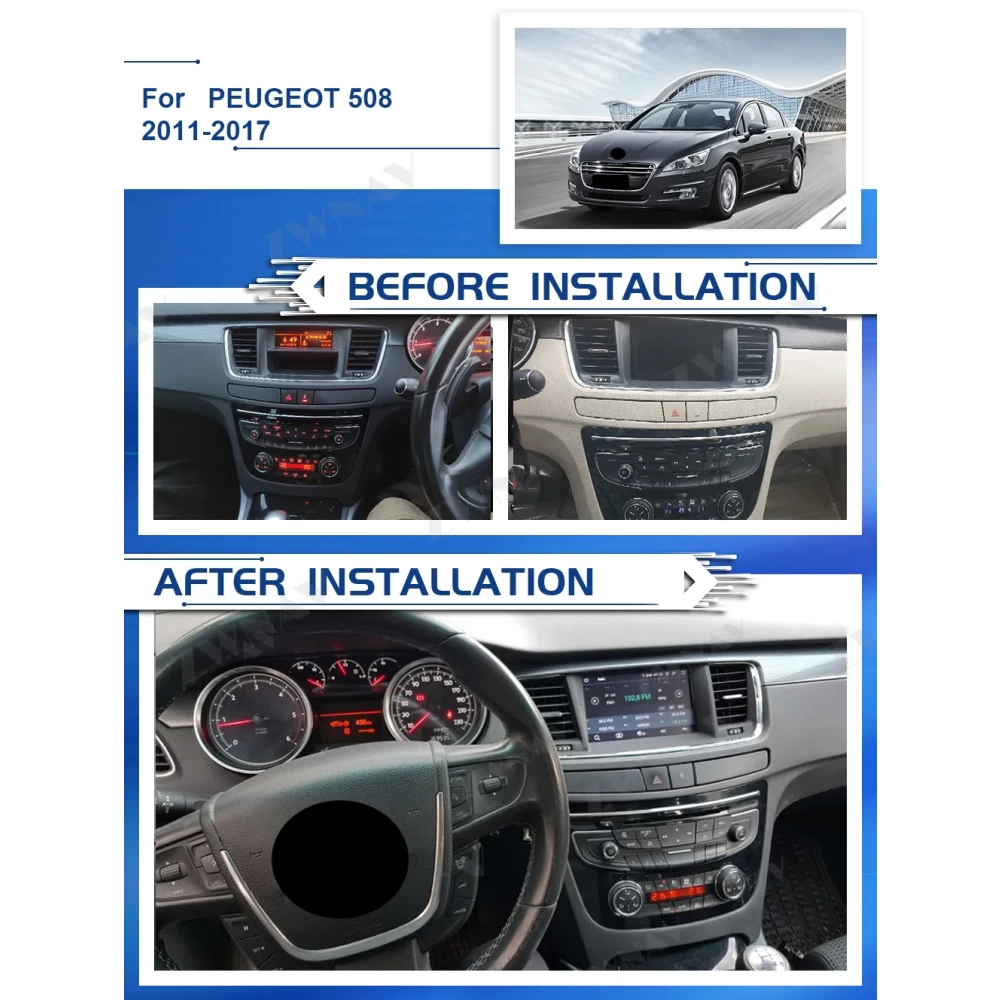 Peugeot 508 (2011-2018) İçin Android 13 PX6 Multimedya & Navigasyon Sistemi