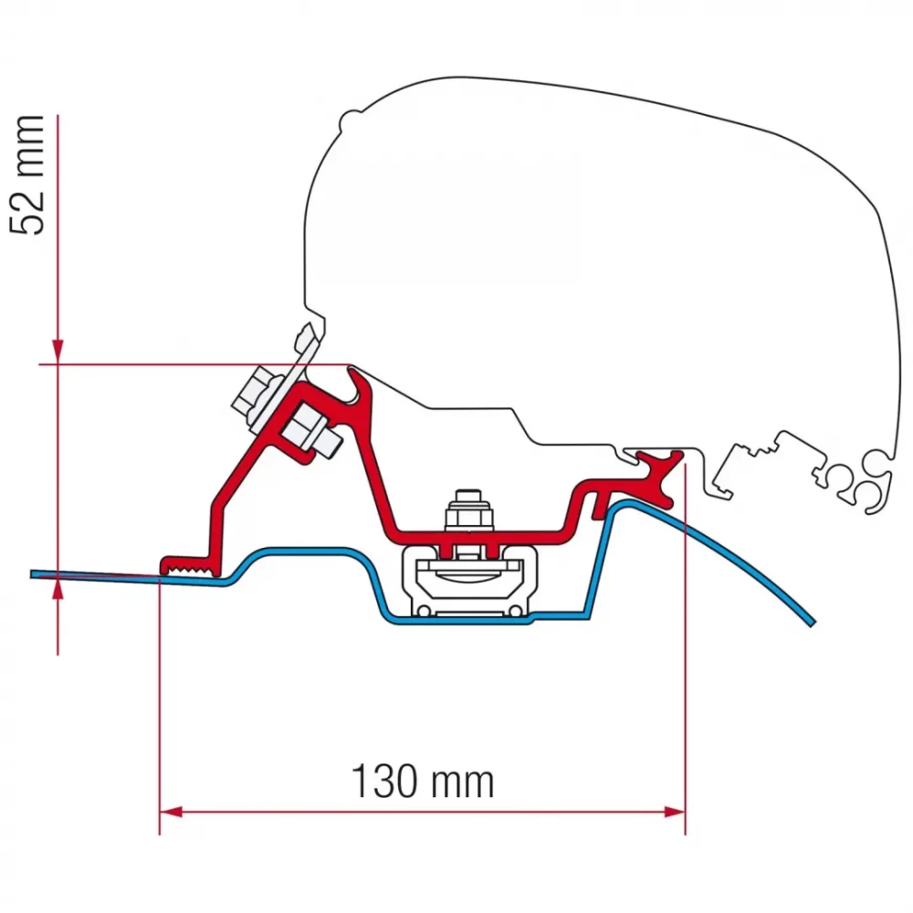 Fiamma F65 ve F80 Mercedes Sprinter OEM Tavan Raylı Montaj Braket Seti
