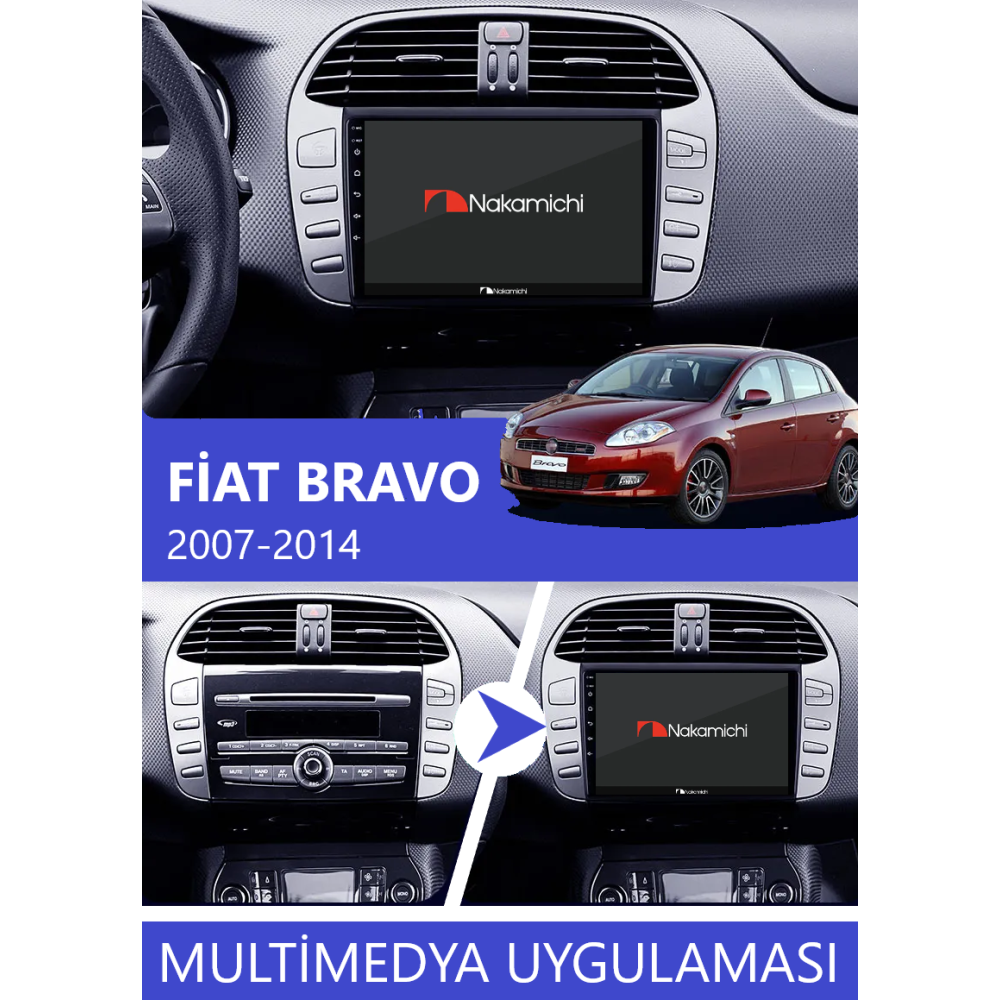 Fiat Bravo (2007-2014) Uyumlu Android Multimedya Navigasyon Sistemi