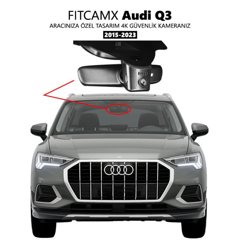 Audi Q3 Modele Özel 4K Araç Kamerası (2015-2023)