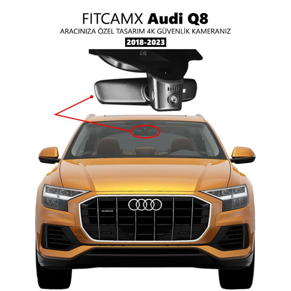 Audi Q8 Modele Özel 4K Araç Kamerası (2018-2023)