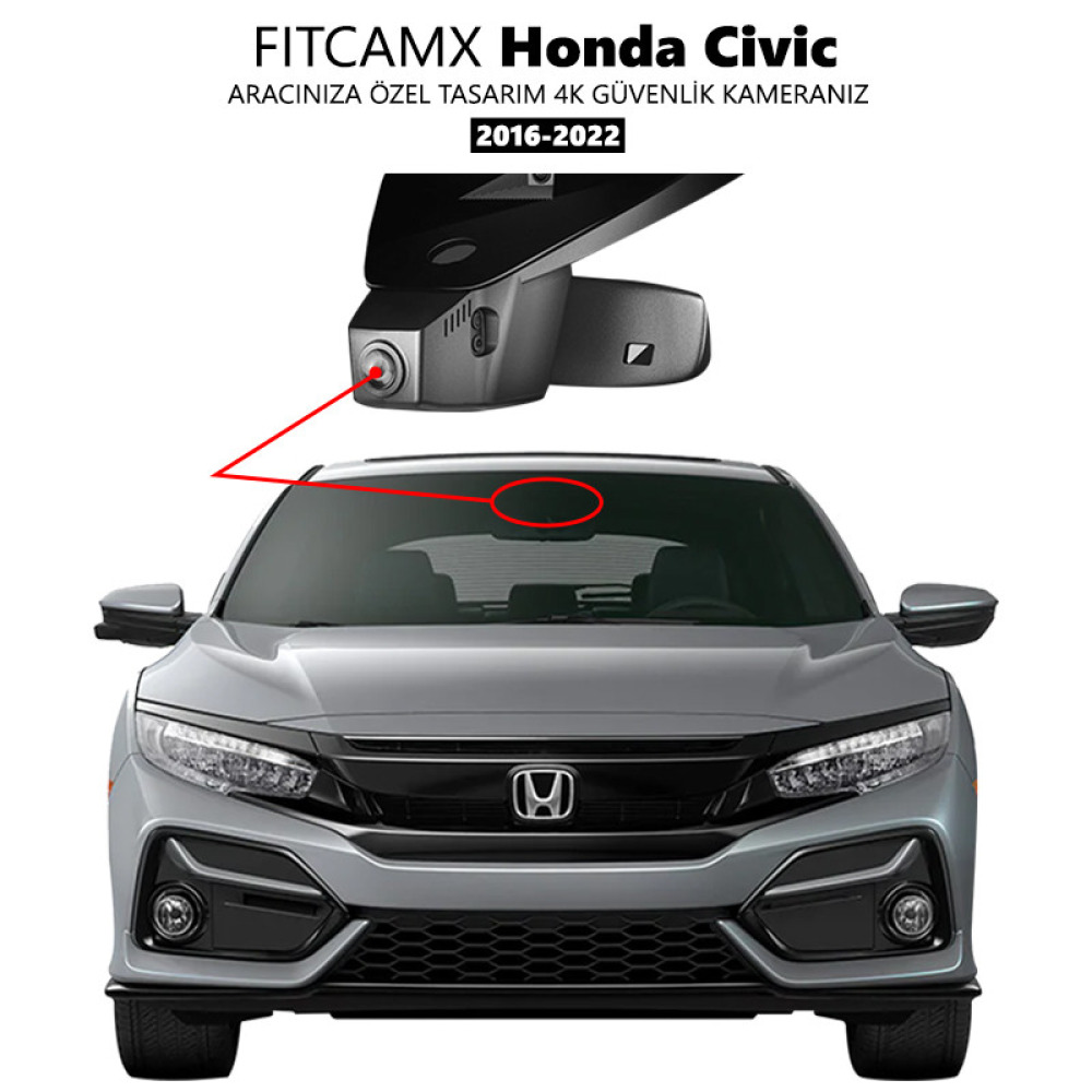 Honda Civic (10th gen) Modele Özel 4K Araç Kamerası (2016-2021)