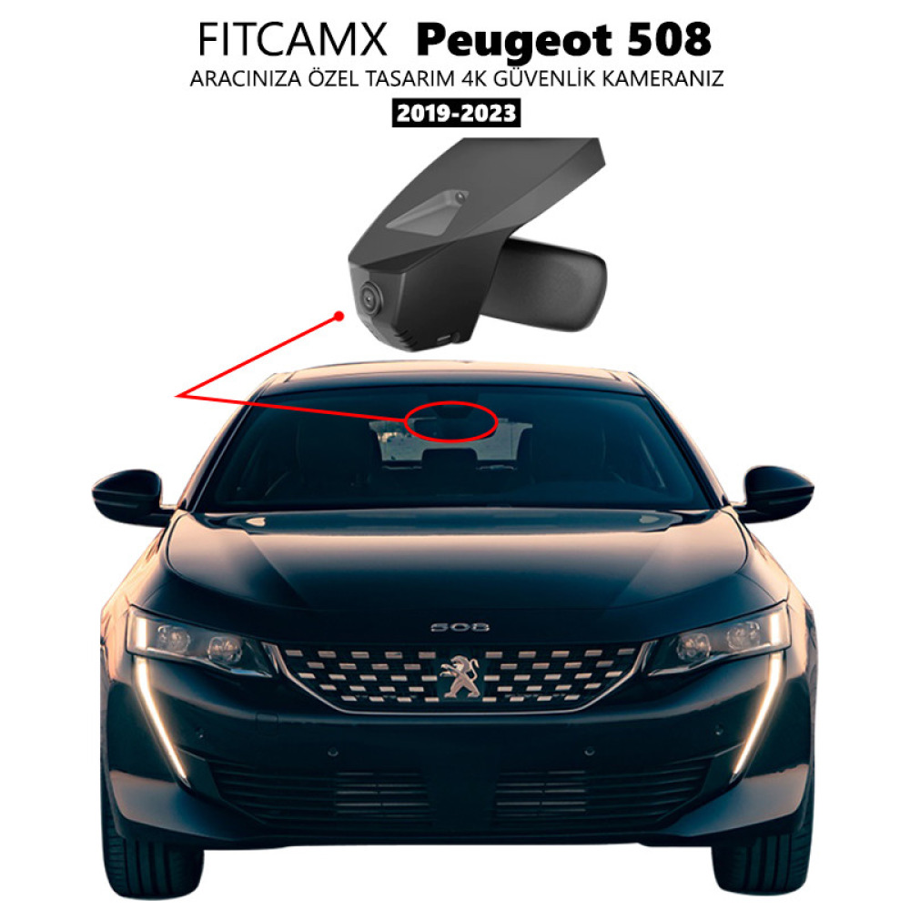 Peugeot 508 Modele Özel 4K Araç Kamerası (2019-2023)