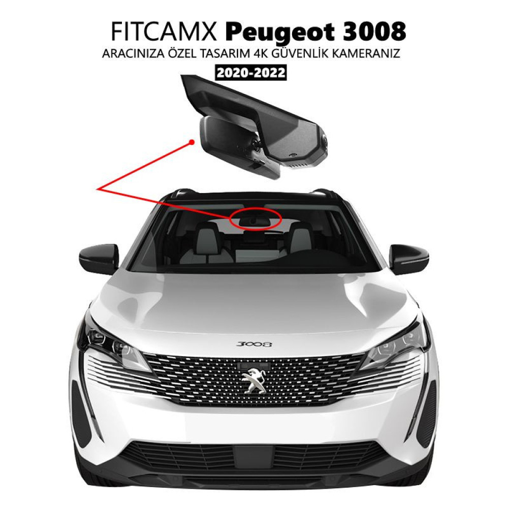 Peugeot 3008 Modele Özel 4K Araç Kamerası (2020-2023)
