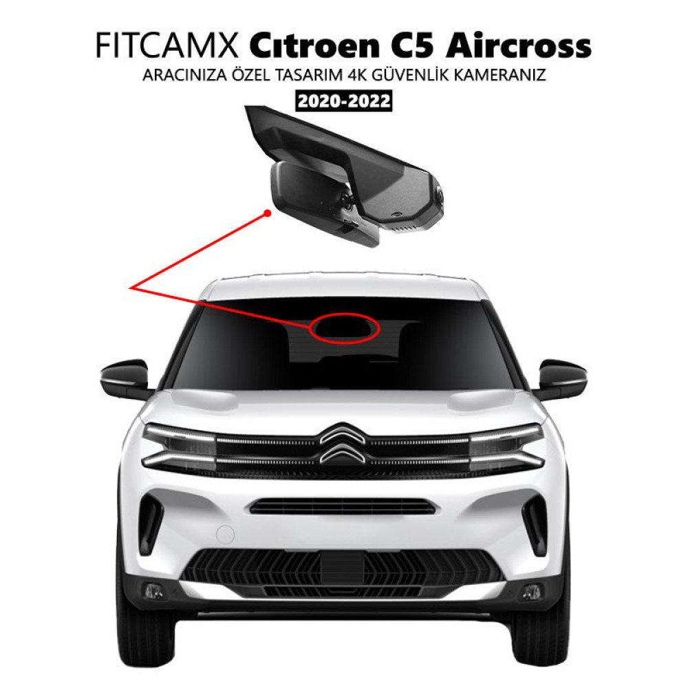 Citroen C5 Aircross Modele Özel 4K Araç Kamerası (2020-2023)