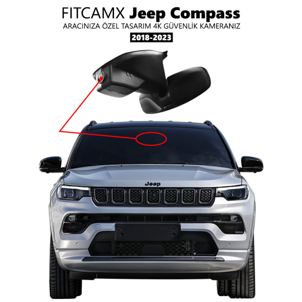 Jeep Compass (2nd gen) Modele Özel 4K Araç Kamerası (2018-2023) (Model A)