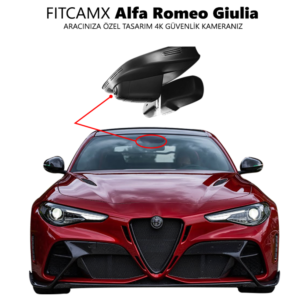 Alfa Romeo Giulia Modele Özel 4K Araç Kamerası (2016-2023)