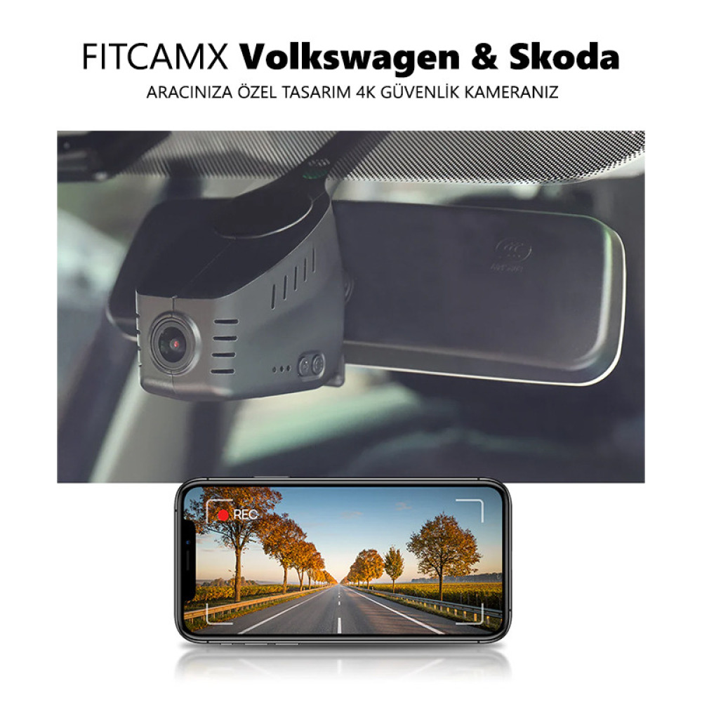 Volkswagen&Skoda Modele Özel Universal 4K Araç Kamerası (Model 6013)
