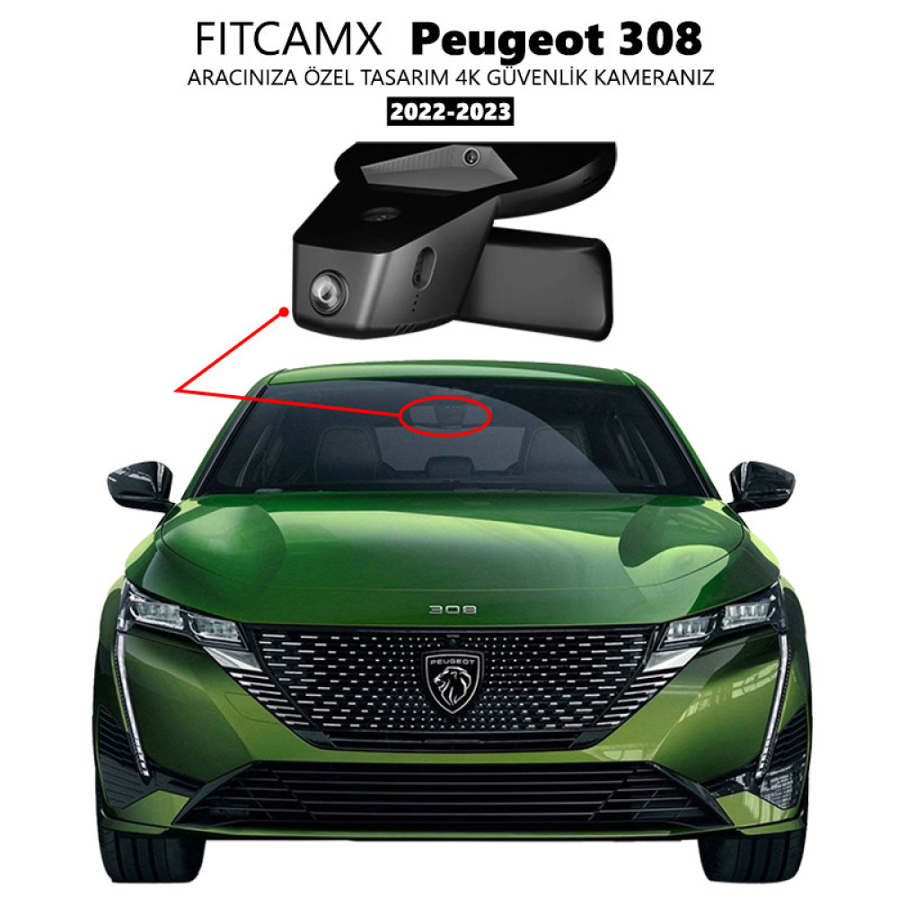 Peugeot 308 Modele Özel 4K Araç Kamerası (2022-2023)