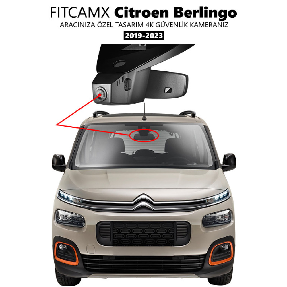 Citroen Berlingo Modele Özel 4K Araç Kamerası (2019-2023)