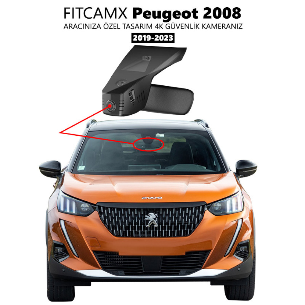 Peugeot 2008 Modele Özel 4K Araç Kamerası (2019-2023) (Model 9366)