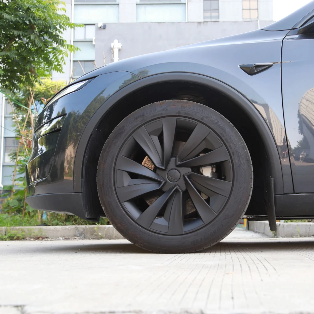 Tesla Model Y Juniper 2025 – 19 İnç V6 Mat Siyah Jant Kapağı (4’lü Set)