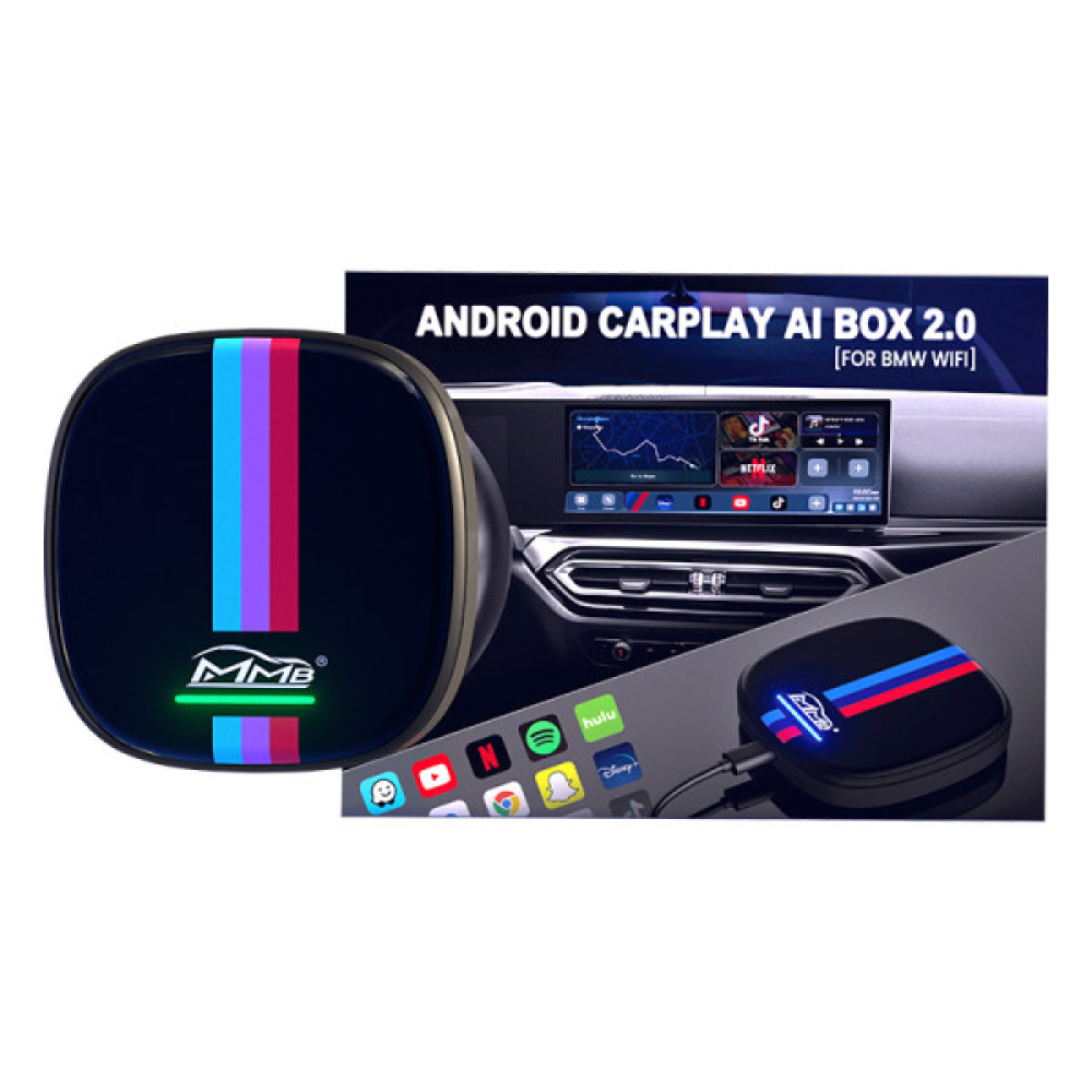 MMB BMW 2.0 Android 13, 8+128GB, Kablosuz/Wireless CarPlay Üzerinden Android Box, Wi-Fi Hotspot, SIM Kart, HDMI Output, Google Play Store, Netflix, Youtube Destekli (IMEI Kayıtlı)