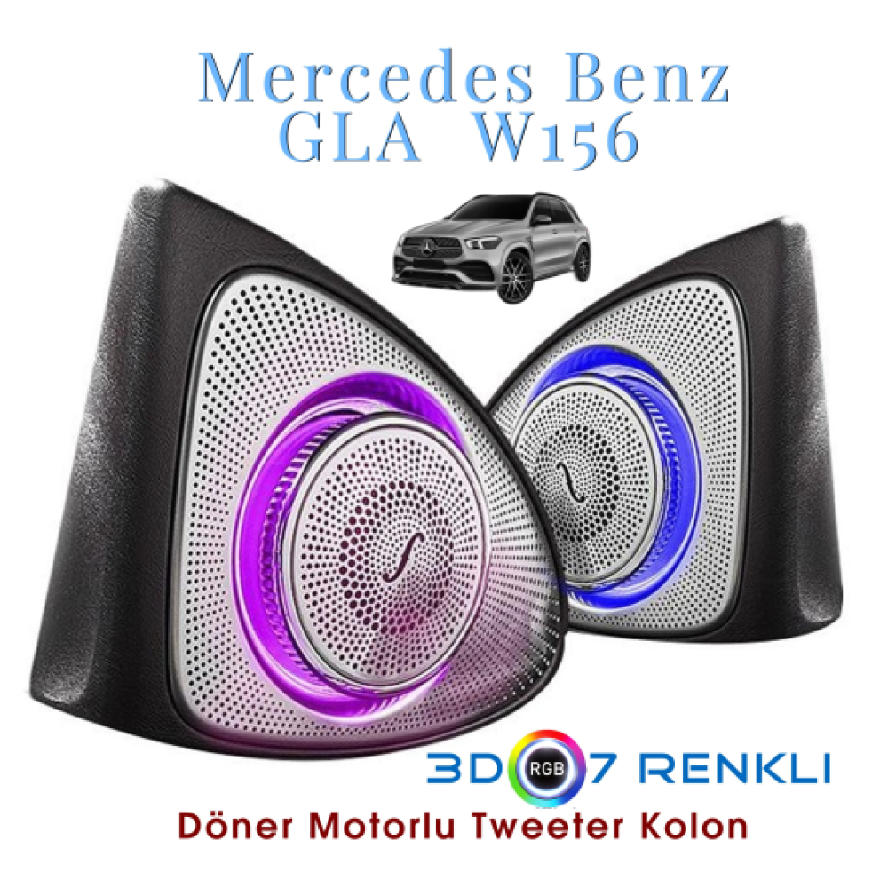 Mercedes W156 GLA 7 Renk 3D Atmosfer Ambians Motorlu Led Işıklı Tweeter
