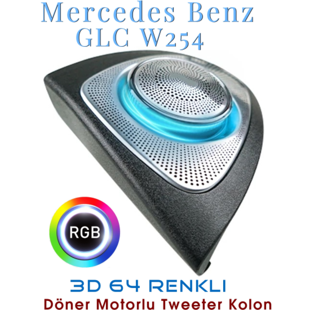 Mercedes W254 GLC Sınıf 64 Renk 3D Ambians Işıklı Motorlu Led Tweeter Hoparlör