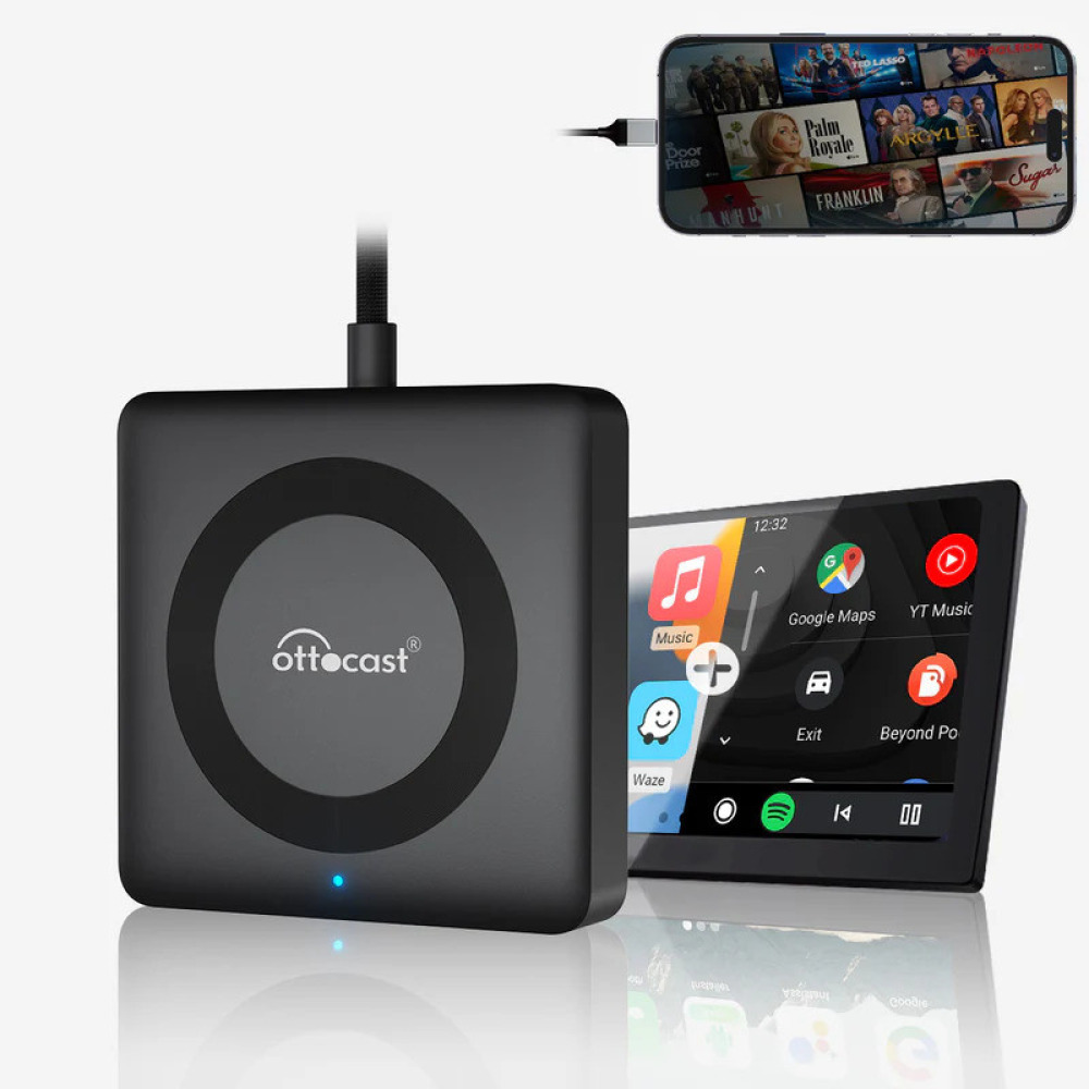 Ottocast Car Tv Mate PRO Araç Multimedya HDMI Bağlantı Kiti, Kablosuz Apple CarPlay & Android Auto (TV Box / Dongle / Laptop / Mini PC / Telefon)