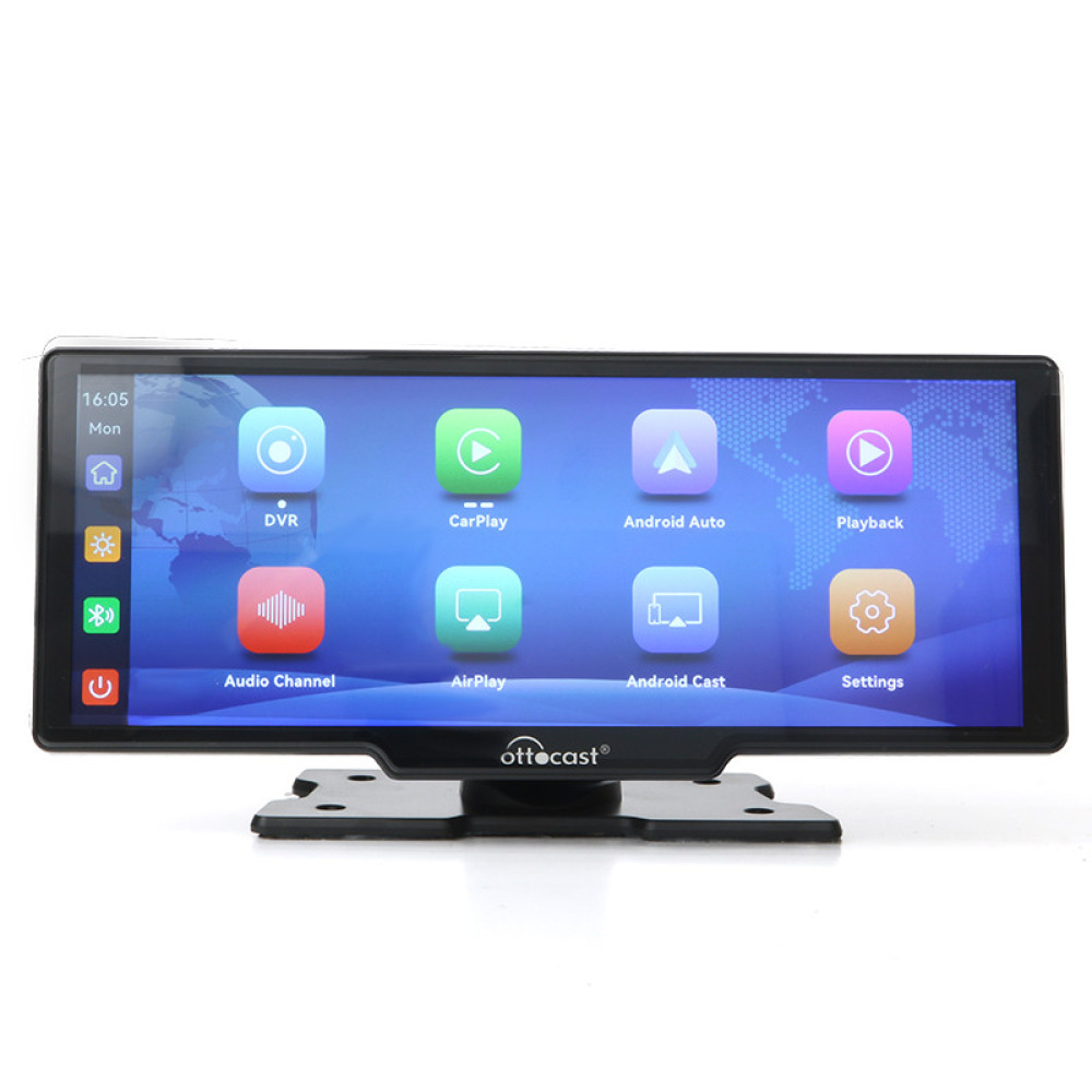 Ottocast 10 Taşınabilir Apple CarPlay & Android Auto / AirPlay, Android Cast Ekran Yansıtma Ön & Arka Kameralı Torpido Üstü Araç Ekranı