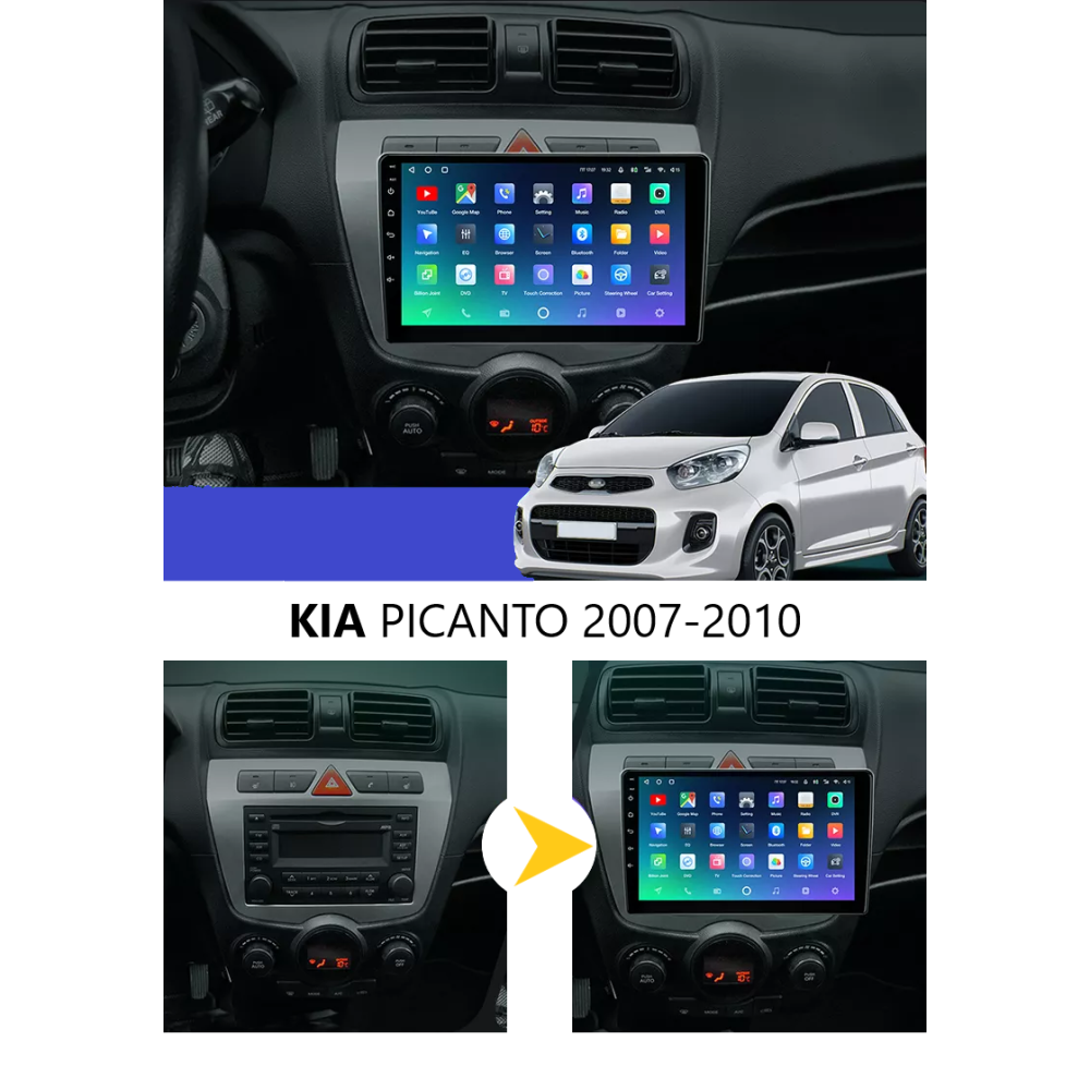 Kia Picanto (2007-2010) | Android Multimedya Navigasyon Sistemi