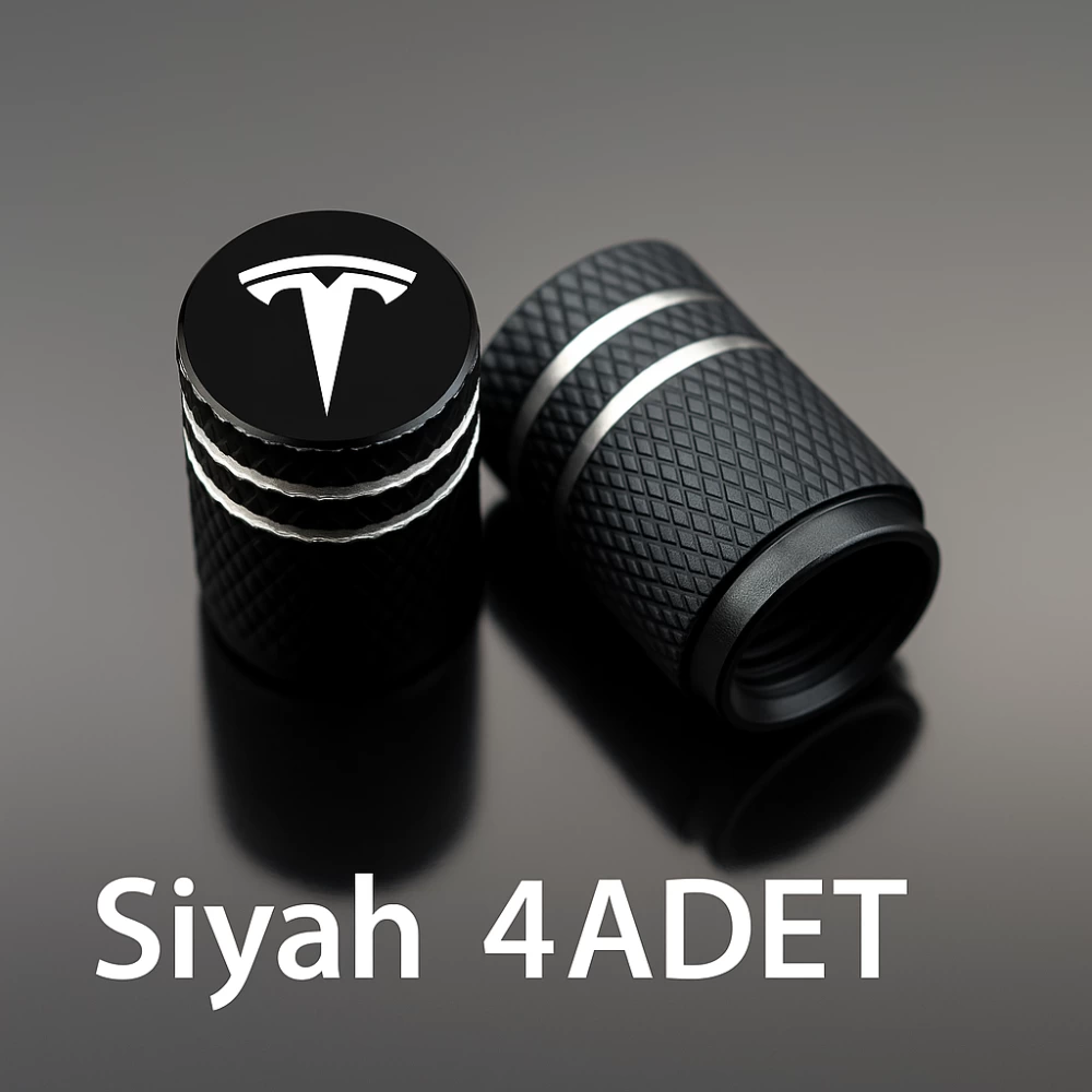 Tesla Model Y Juniper 2025 & 2019-2024 Uyumlu Alüminyum Sibop Kapak Seti (Siyah Renk 4 Adet)