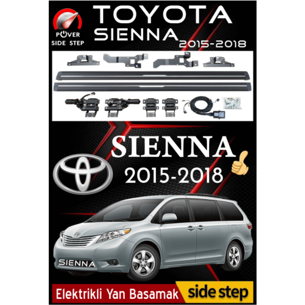 Toyota Sienna Elektrikli Yan Basamak 2015-2018
