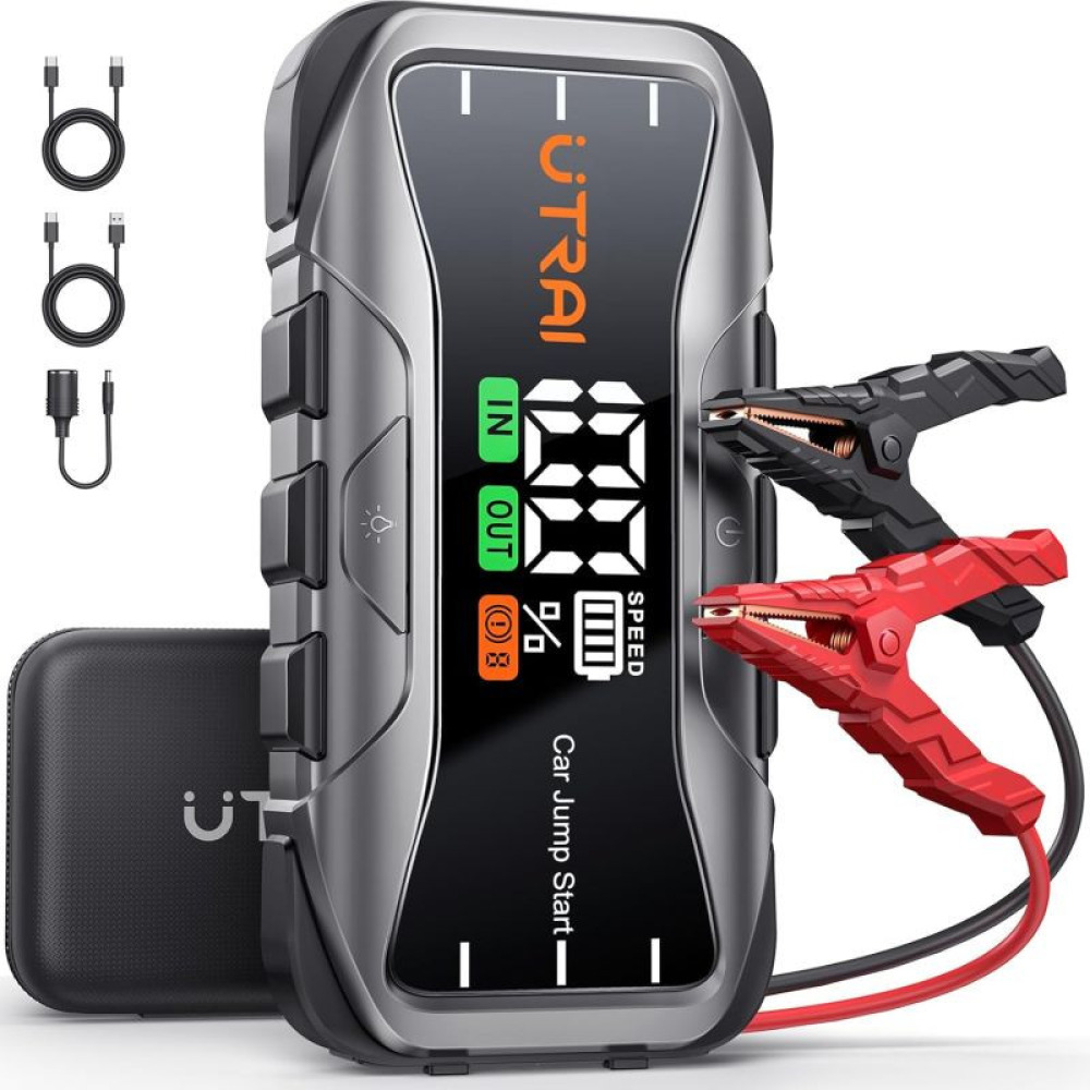 UTRAI Jstar JS10 27000mAh 6000A Jump Starter Taşınabilir Akü Takviye Kiti + Taşıma Çantası (Çanta + 65W PD Powerbank + LED Lamba)