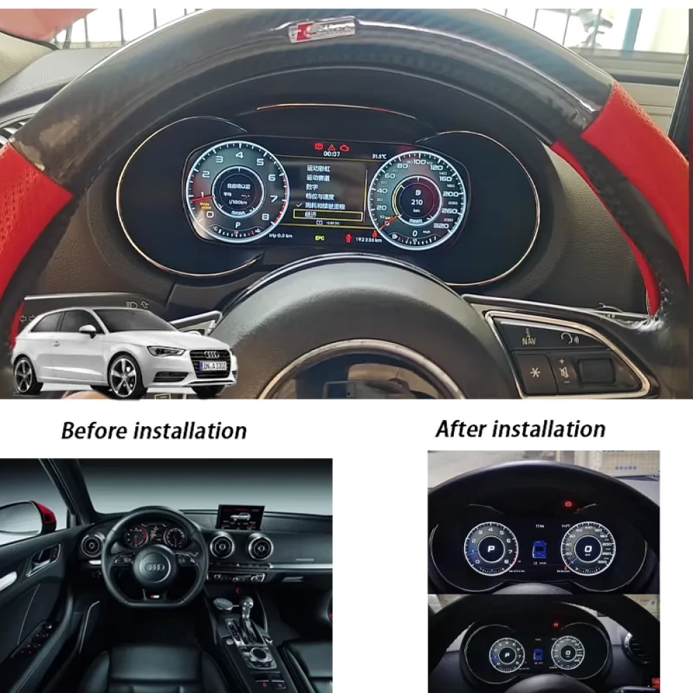 Audi A3 8P Hayalet Gösterge (Virtual Cockpit) - 12.3 İnç Dijital Dashboard Retrofit Kiti