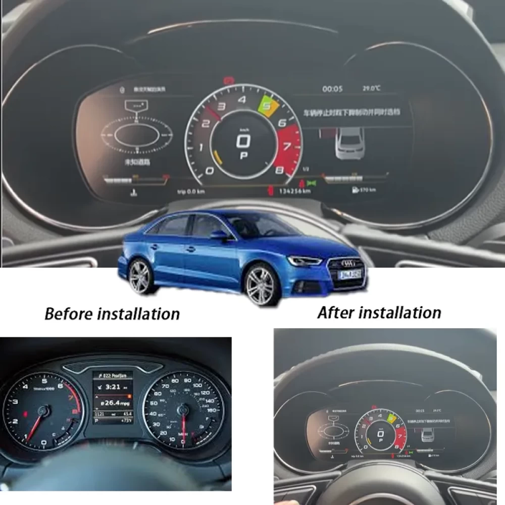 Audi A3 8V Hayalet Gösterge (Virtual Cockpit) - 12.3 İnç Dijital LCD Panel (2014-2020)