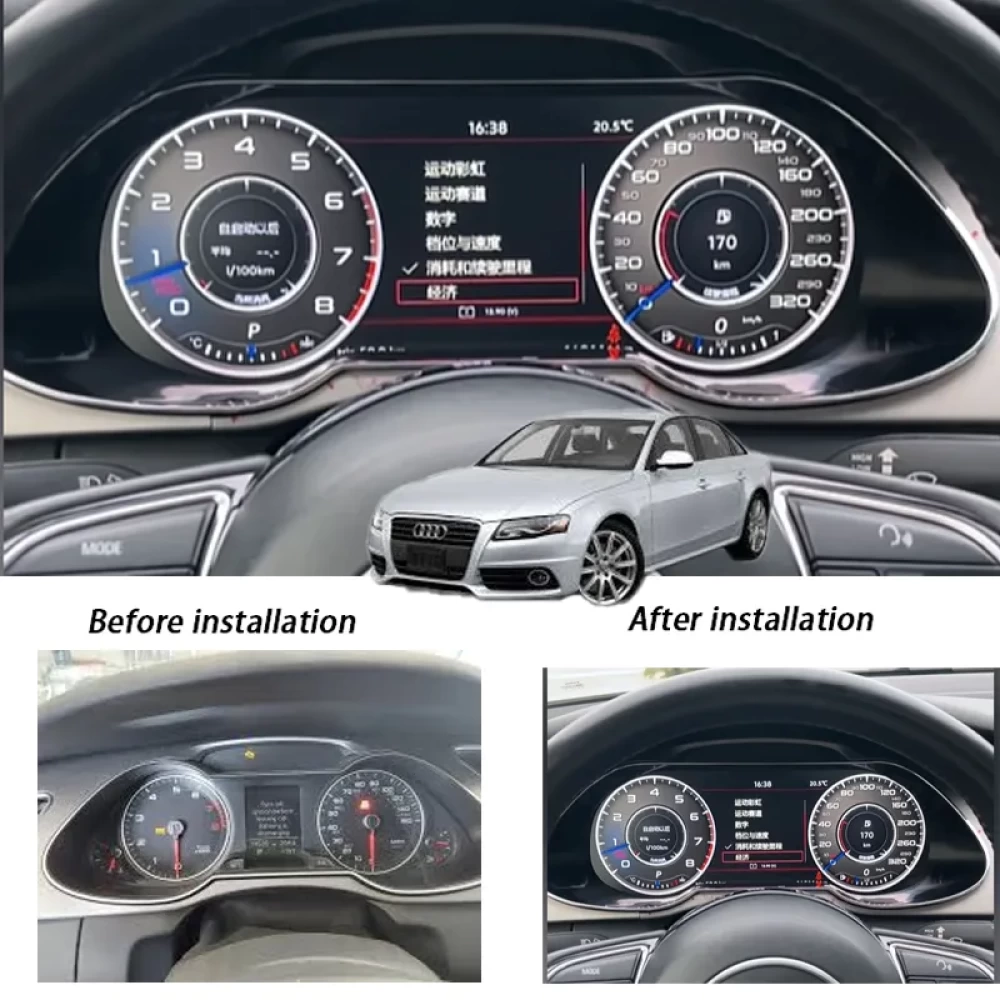 Audi A4 B8 Hayalet Gösterge - 12.3 İnç Dijital Virtual Cockpit ve Kablosuz CarPlay
