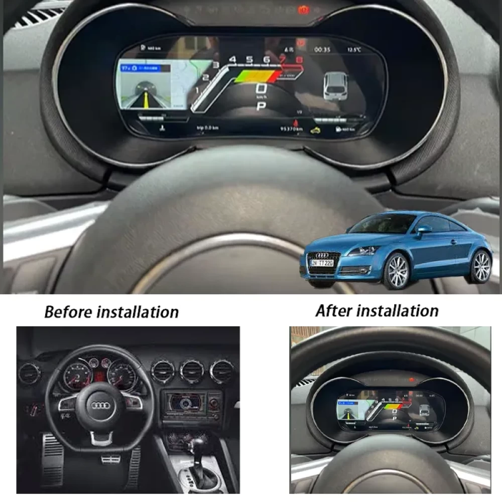 Audi TT Hayalet Gösterge (Virtual Cockpit) - 12.3 İnç Dijital Dashboard ve CarPlay Desteği (2009-2013)